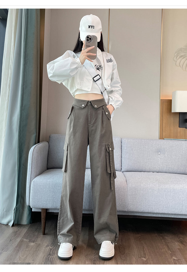 設計感美式工裝褲