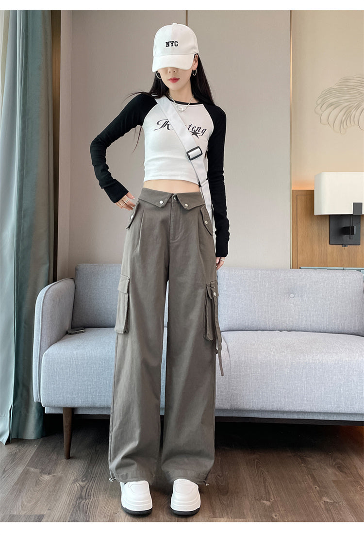 設計感美式工裝褲