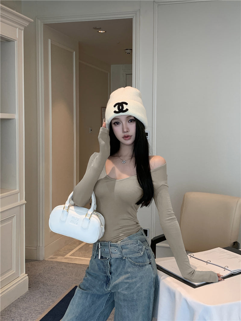 高級質感V領修身打底衫