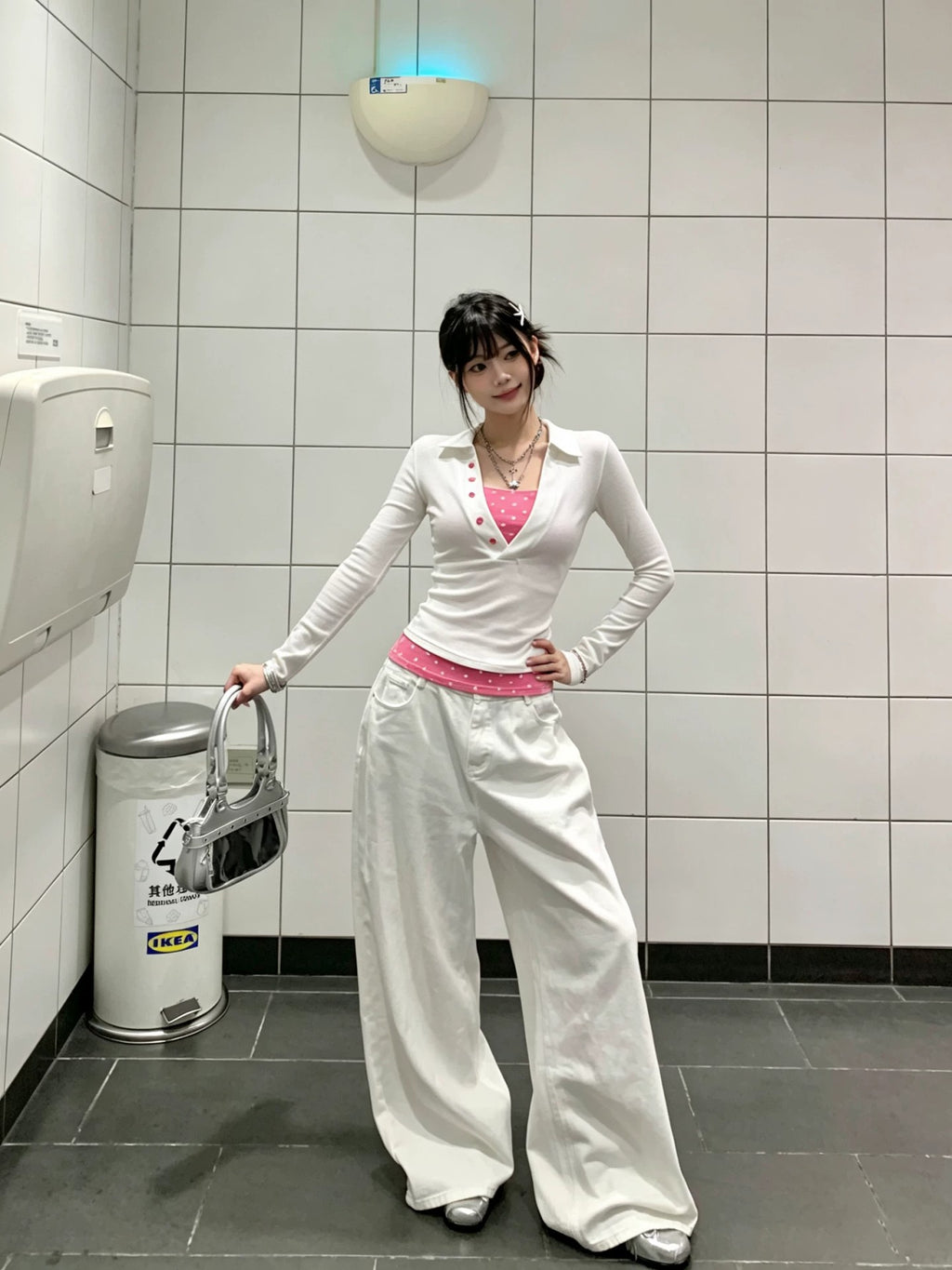 美式設計感休閒波點上衣