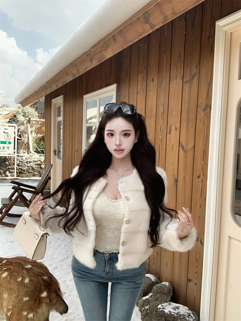 氣質貴婦小香風毛毛氣質外套