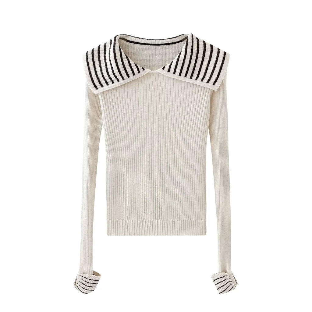條紋長袖高級感百搭上衣