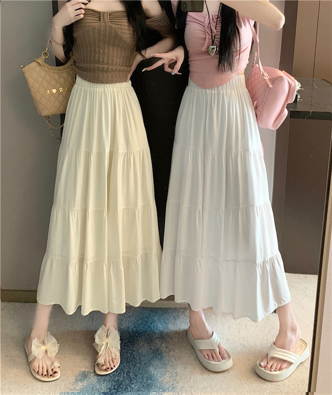 高腰顯瘦拼接蛋糕裙