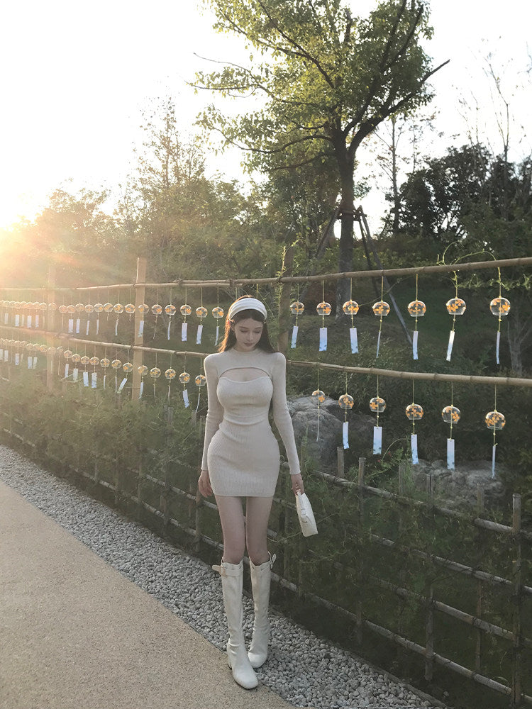 約會必備純欲鏤空針織包臀裙