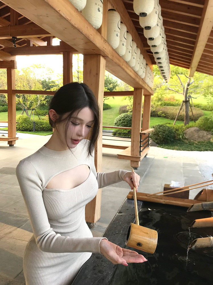 約會必備純欲鏤空針織包臀裙