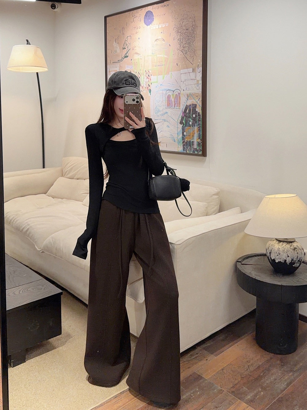 氣質鏤空設計修身內搭打底衫
