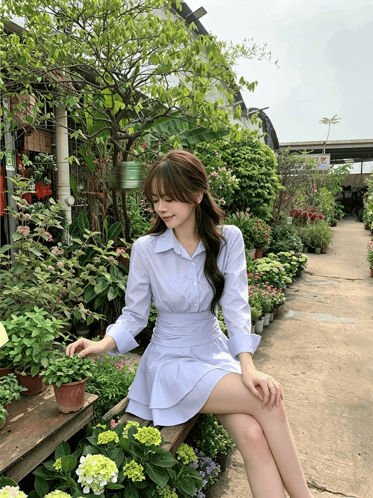 法式氣質設計感波點連衣裙