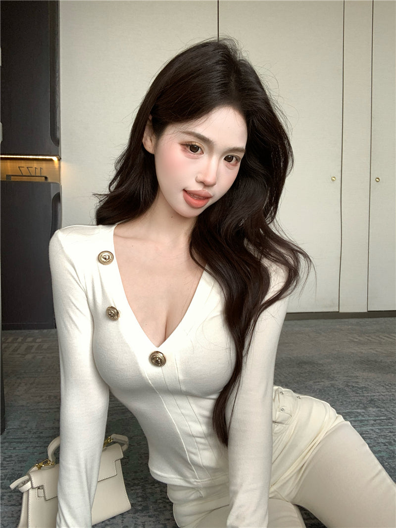 純欲氣質性感V領上衣