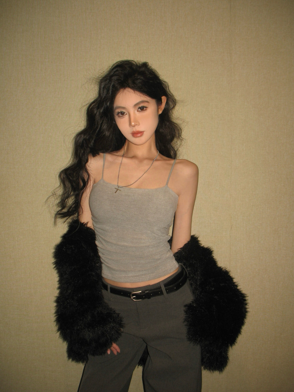純欲性感吊帶內搭帶胸墊打底衫