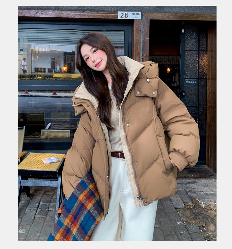 白靈兒羽絨服女小個子短款加厚爆款棉衣外套