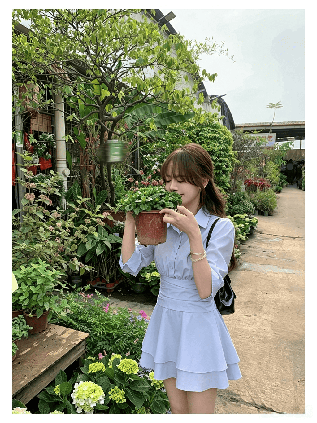 法式氣質設計感波點連衣裙