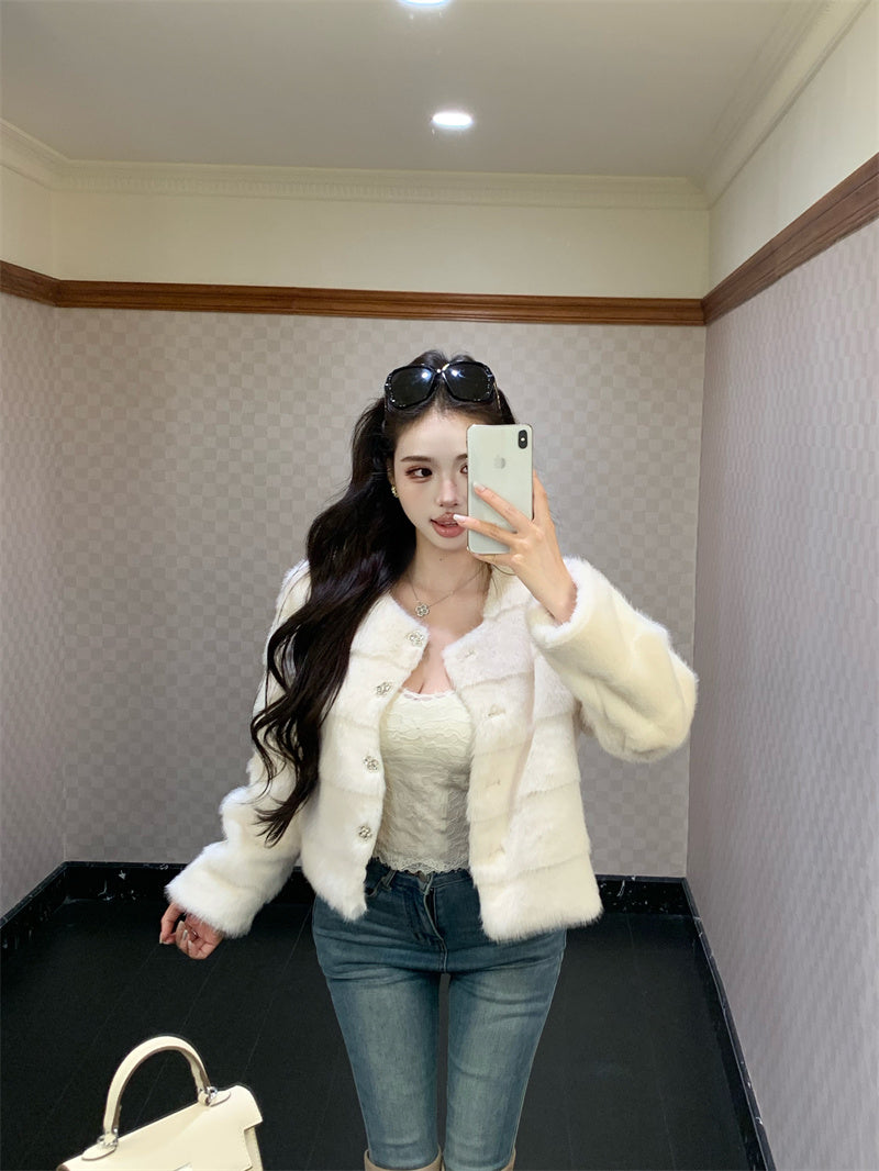 氣質貴婦小香風毛毛氣質外套
