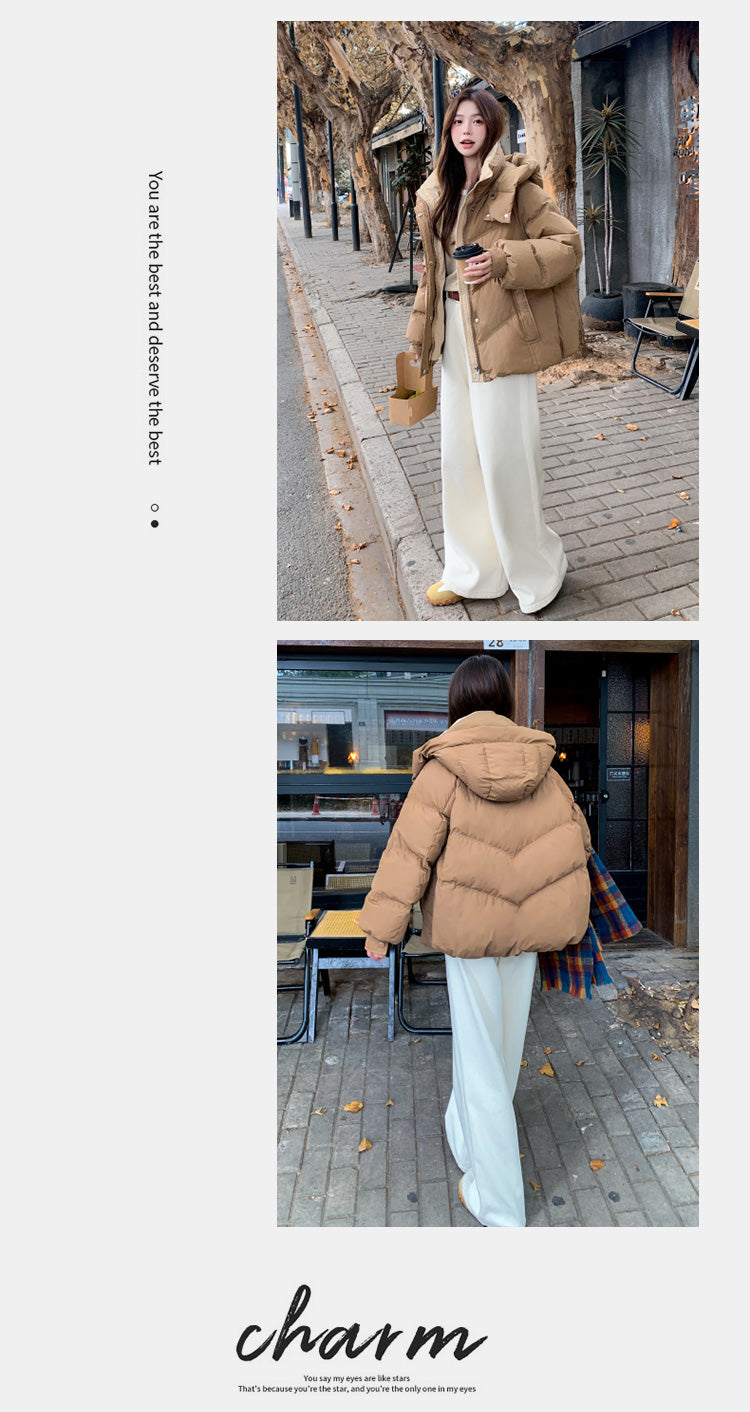 白靈兒羽絨服女小個子短款加厚爆款棉衣外套