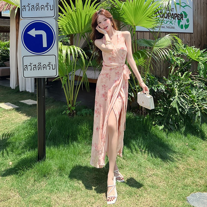 夏季法式優雅碎花連衣裙